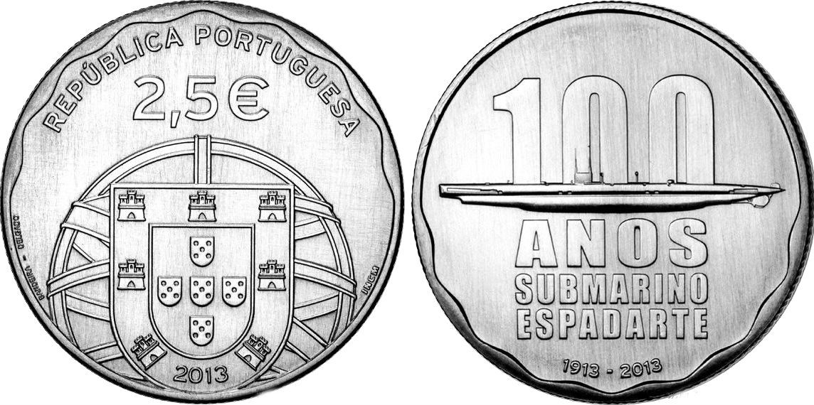 Portugal 2,50 euro coin 