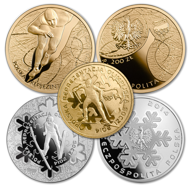 coins "Polish National Olympic Team Sochi 2014"