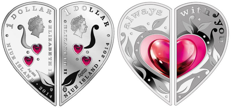 Silver Heart Coin for Valentine’s Day