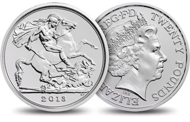 The St George and the Dragon 2013 UK £20 Fine Silver Coin