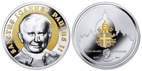 Saint John Paul II, 2 dollars