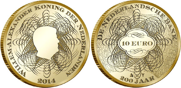 Gold Coin Celebrate 200 Years of the Dutch Central Bank