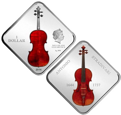 Stradivarius "Lady blunt" coin with real wood inlay!