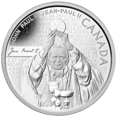 Серебряная монета «Папа Иоанн Павел II»