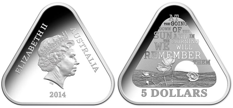 Треугольная монета «100-летие АНЗАКа»