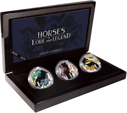 Horses of Lore and Legend 1oz Silver Proof Three-Coin Set