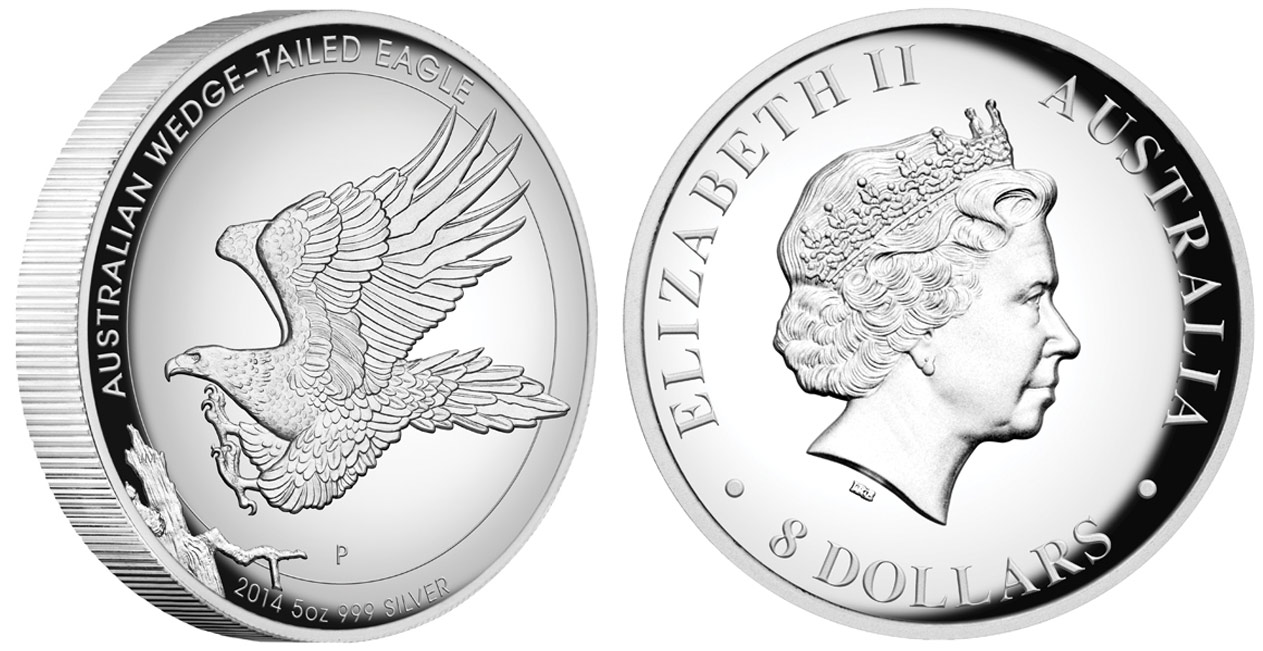 It would be a fairly quiet month for the Perth Mint if it were not for the release of two new versions of the superb John Mercanti designed Wedge-Tailed Eagle proof silver coin.