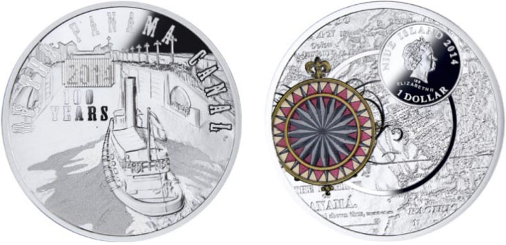 Niue 100th Anniversary of the Panama Canal 2014 $1 Silver Proof Coin