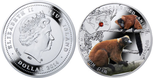 Red Ruffed Lemur Coin
