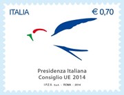 Commemorative stamp of the 2014 Italian presidency