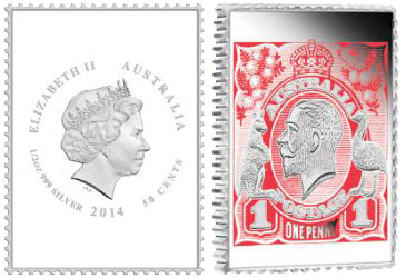 Монета «100 лет марке с портретом короля Георга V»