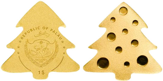 Монета «Золотая рождественская елка»