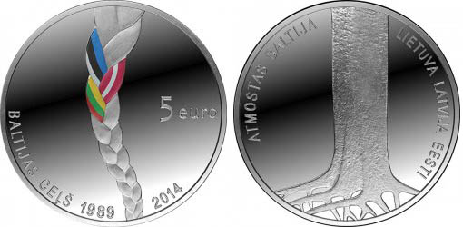 Latvia. Coin Baltic Way