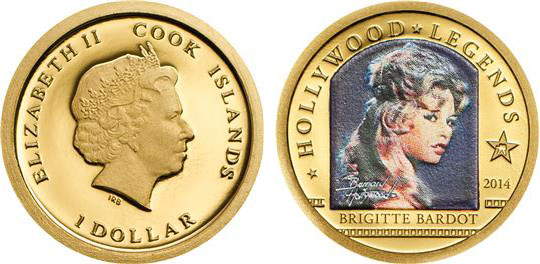 Золотая монета «Брижит Бардо»