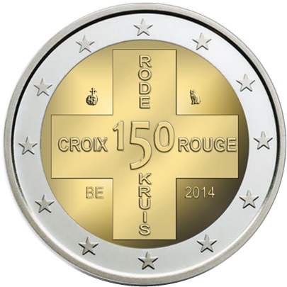 Монета «150 лет Бельгийскому комитету Красного Креста» 