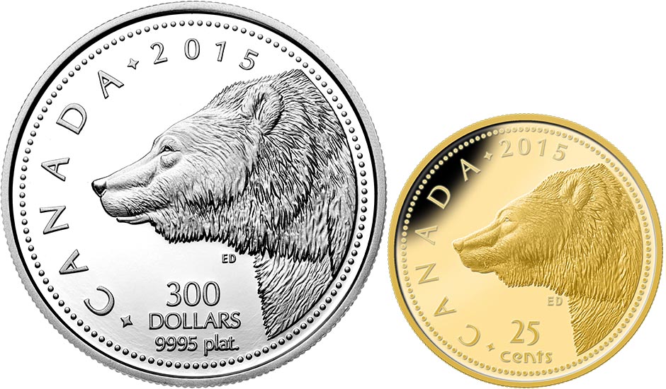 Монеты «Медведь гризли»