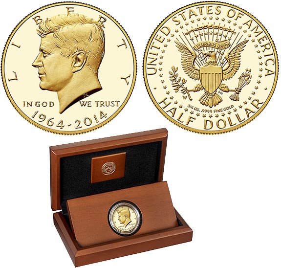 50th Anniversary Kennedy Half-Dollar Gold Coin