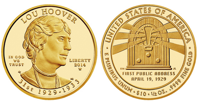 Lou Hoover First Spouse Gold Coins