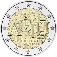 Литовскую памятная монета 2 евро «Спасибо»