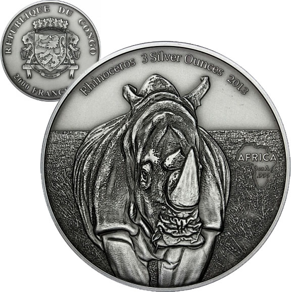 Монета «Африканский носорог»