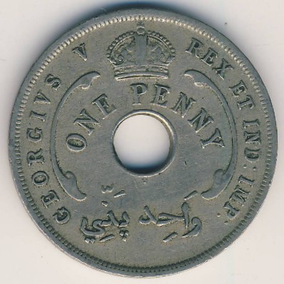 British West Africa, 1 penny, 1912–1936