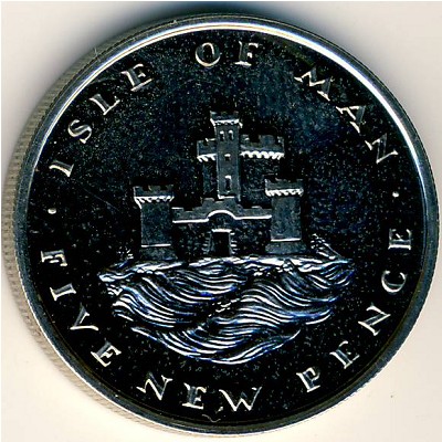 Isle of Man, 5 new pence, 1971–1975
