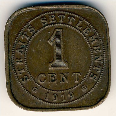 Straits Settlements, 1 cent, 1919–1926