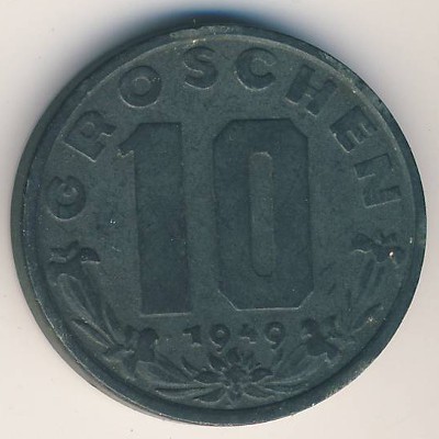 Austria, 10 groschen, 1947–1949