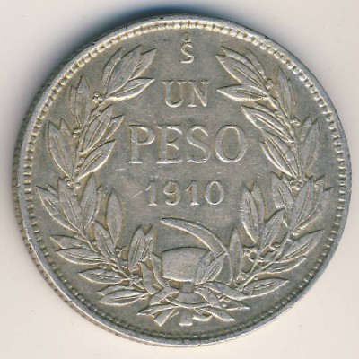 Chile, 1 peso, 1910