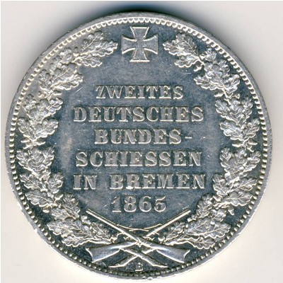Bremen, 1 thaler, 1865