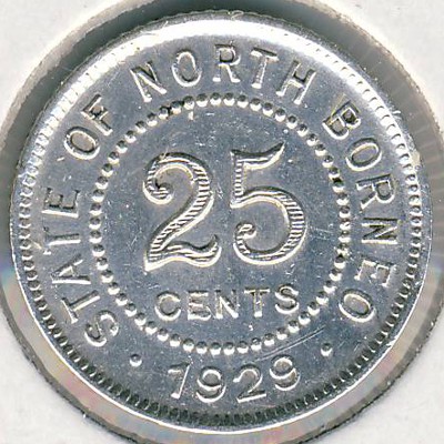 Северное Борнео, 25 центов (1929 г.)