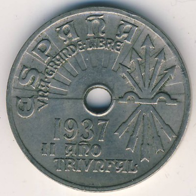 Spain, 25 centimos, 1937