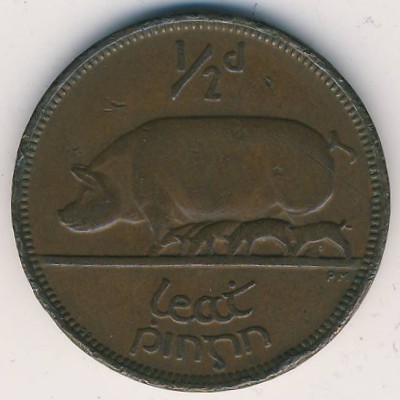 Ирландия, 1/2 пенни (1928–1937 г.)