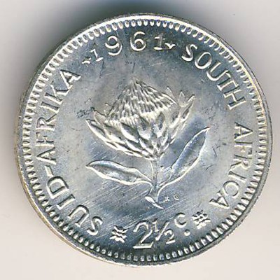 ЮАР, 2 1/2 цента (1961–1964 г.)