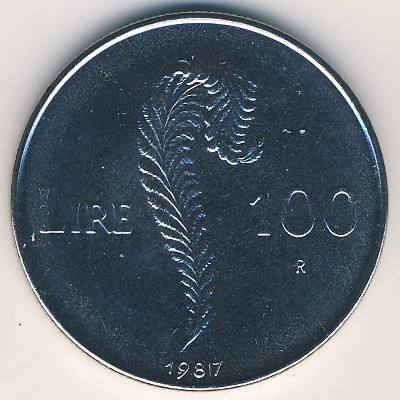 San Marino, 100 lire, 1987