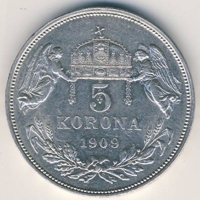 Hungary, 5 korona, 1900–1909
