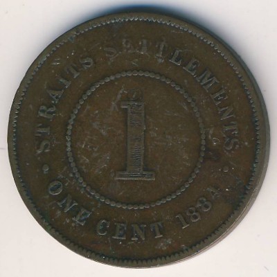 Стрейтс-Сетлментс, 1 цент (1884–1886 г.)