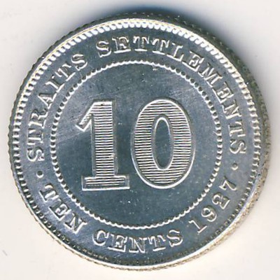 Straits Settlements, 10 cents, 1926–1927