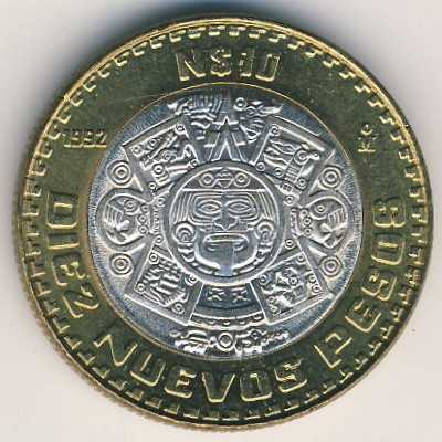 Мексика, 10 новых песо (1992–1995 г.)