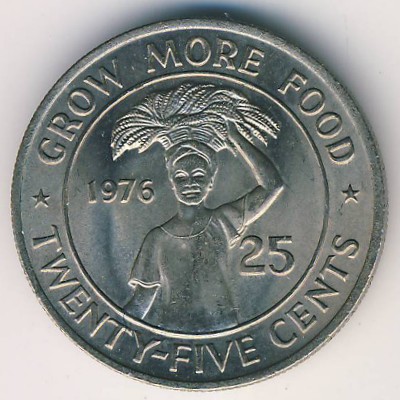 Liberia, 25 cents, 1976–1978