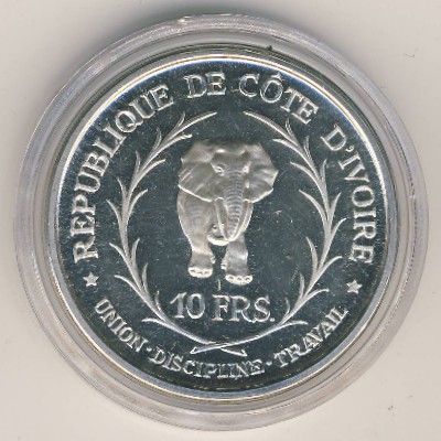 Ivory Coast, 10 francs, 1966
