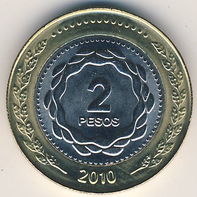 Аргентина, 2 песо (2010–2016 г.)