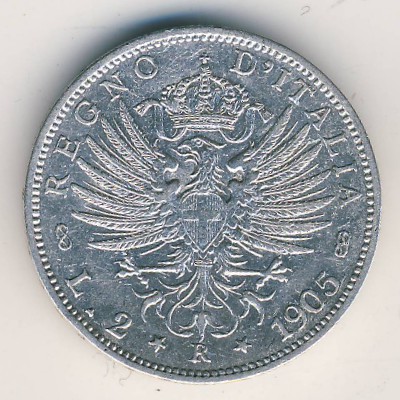 Италия, 2 лиры (1901–1907 г.)