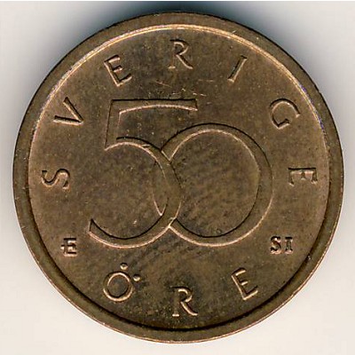 Швеция, 50 эре (1992–2009 г.)