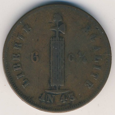 Haiti, 6 1/4 centimes, 1846