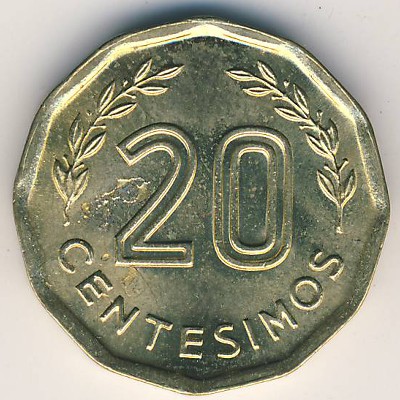 Uruguay, 20 centesimos, 1976–1981