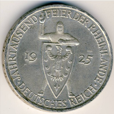 Weimar Republic, 5 reichsmark, 1925
