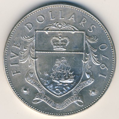 Багамские острова, 5 долларов (1966–1970 г.)