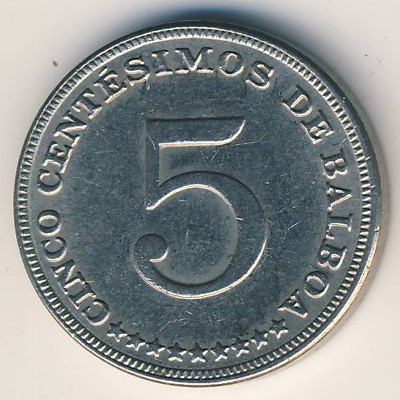 Panama, 5 centesimos, 1962–1993