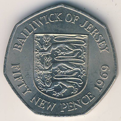 Джерси, 50 новых пенсов (1969–1980 г.)